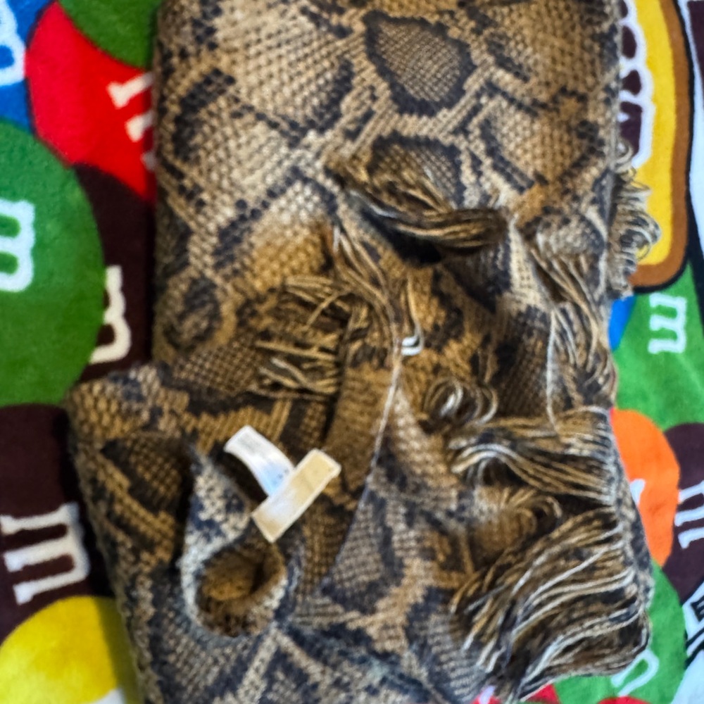 Michael Kors Brown Snake Pattern Scarf